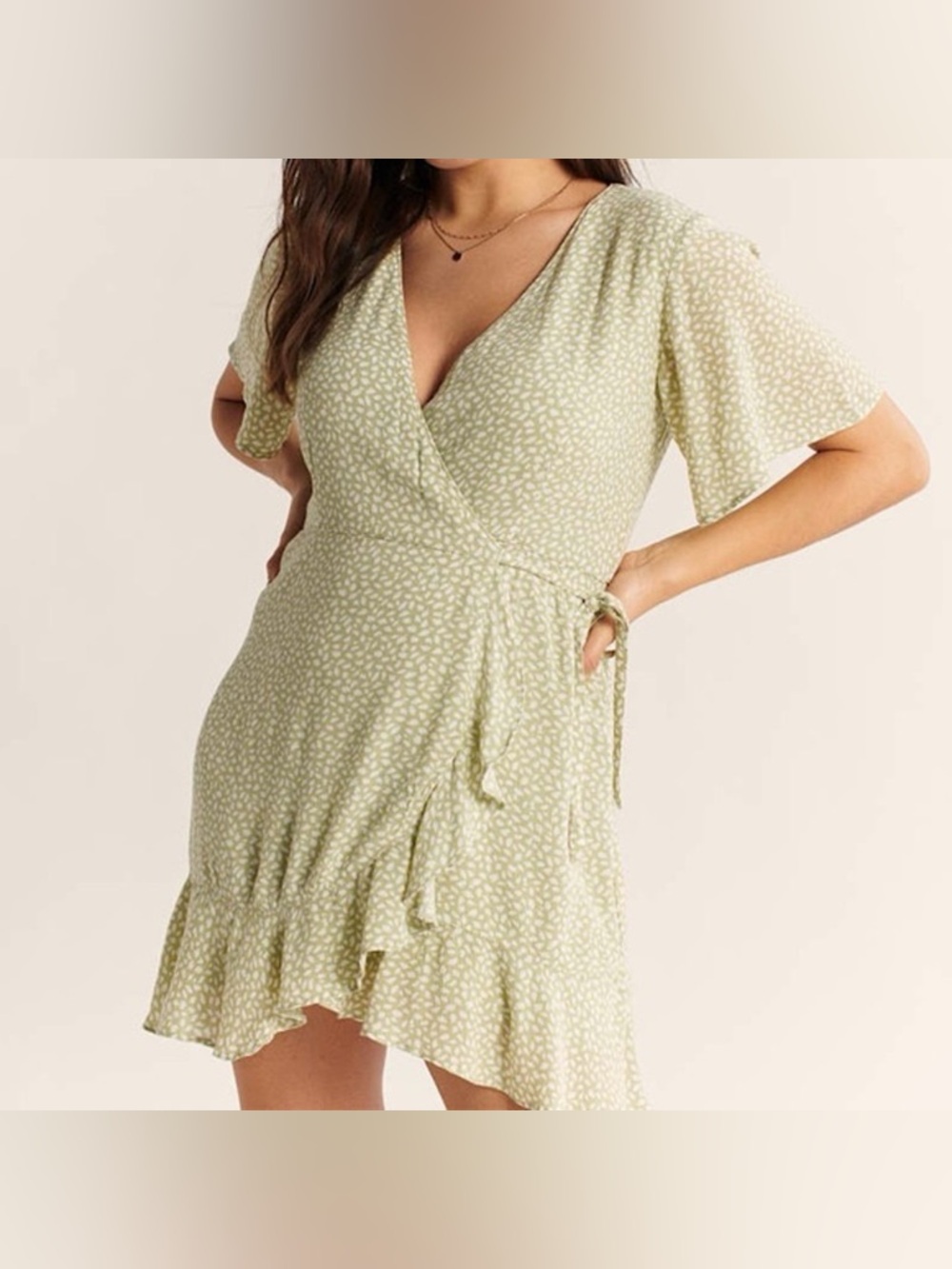 Abercrombie & Fitch Ruffle Hem Wrap Dress